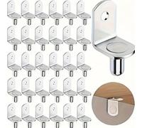 L-Shaped Shelf Support Pegs, 20 Pcs 5mm L-Shaped Metal Shelf Support Pegs, Wardrobe Shelf Pegs for Furniture Kitchen Cabinet Bookcase Closet Wardrobe Cupboard Wood Glass Shelves Supports