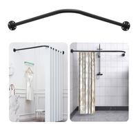 L Shaped Shower Curtain Rail,Extendable Curved Curtain Rail(23.6"-39.8"x23.6"-39.8"),Stainless Steel 90 Degree Shower Curtain Pole for Bathroom,Bathtub,Clothing Store,Locker Rooms,Private Space