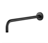 L Shaped Shower Head Extension Arm G1/2 Stainless Steel Black Fixed Pipe Tube for Bathroom Showerhead Accessories(42CM Black)
