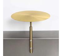 L Shaped Side Table,Modern Stainless Steel Round Pub Table - Wall-Mounted Cocktail Bistro Desk for Home Cafe Office & Kitchen - Small Dining Table with Metal Legs (30x45cm / 11.8x17.7in)