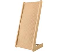 L-Shaped Sisal Cat Scratcher, Wooden Frame Kitten Scratching Ramp, 28.2 x 13 x 10.4 in Angled Vertical Scratch Pad, Stable Freestanding Cat Toy for Claws Care and Furniture Protection