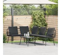L-Shaped Sofa Black 231x173x78 cm Poly Rattan Berkfield Home Black One Size
