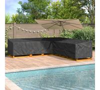 L-Shaped Sofa Cover Black 325x325x80cm 210D Oxford Waterproof UV-Resistant XL+