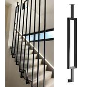 L-Shaped Stair Railing Decorative Wrought Iron il for Lofts Porches and Offices - 40cm Rectangular Transition Railing for Homes Villas and Hotels