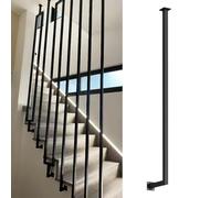 L-Shaped Stair Railing Decorative Wrought Iron il for Lofts Porches Homes Villas Hotels & Offices - 145cm Straight Pipe Transition Railing