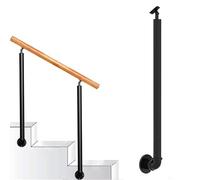 L-Shaped Stair Railing Kit - Iron Transition Handrail Posts, Stair Railing Post Fit 2 Or 4 Steps for Front Porch Steps, 270° Adjustable Side-Mounted Baluster Column(70cm(27.5in))