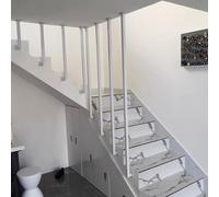 L-Shaped Staircase Banister, L-Shaped Stair Handrail 30-150cm Wrought Iron Wall-Mounted(2ft/60cm)