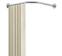 L-Shaped Tension Shower Curtain Rod U-Shape Corner Rod for Bathtubs Adjustable Pressure Rod for Bathroom CurtainsAngular Design (L.80)