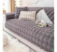 L-Shaped Velvet Sofa Cover Reversible Anti-Slip Slipcover for 3/2/1/4 Seater Sectional Couch Thick Quilted Protector Washable - 70x90cm Color A