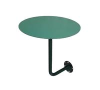 L-Shaped Wall-Mounted Accent Table, 40cm Round, Space-Saving Design for Coffee Shops and Fast Food, Red Finish