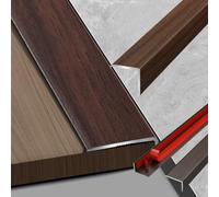 L-Shaped Wood Effect Floor Transition Strip Self Adhesive 0.9m Aluminum Alloy Door Bar Threshold Strip Edge Trim Corner Protector for Laminate Floor Bars Gray Oak(Light Walnut,W25*H10mm*L0.9m)
