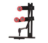 L-Shaped Wood Lathe Steady Rest, Cast Iron Construction, 27x20cm, 3 Chrome-Plated Iron Fixing Wheels, for Woodturning and Long Shaft Workpieces