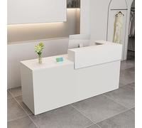 L-Shaped Wooden Reception Desk for Office Computer Workstation Customer Service Counter - Elegant Design Durable Construction Perfect for Modern Workspaces