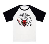 (L Short Sleeve T-Shirt) Unisex Adults Hellfire Club Top | Stranger Things Season 4 Costume