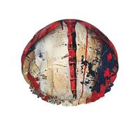 L Shower Cap for Women & Men â€“ Double-Layer Abstract Red Dragonfly Print Bath Hair Cap, Salon Shower Hat & Travel Essential