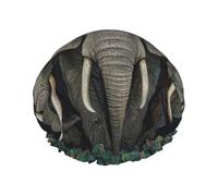 L Shower Cap for Women & Men â€“ Double-Layer Elephants Art Print Bath Hair Cap, Salon Shower Hat & Travel Essential