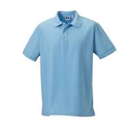 (L, Sky) Russell Mens Ultimate Classic Cotton Polo Shirt