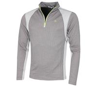 (L, Slate/Lime) Calvin Klein Mens 2026 Micro Grid CK 1/2 Zip Mid Layer Baselayer