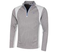 (L, Slate/Silver) Calvin Klein Mens 2026 Micro Grid CK 1/2 Zip Mid Layer Baselayer