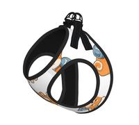 L Small Dog Harness Cute Shiba Inu Dog Print Vest with Leash | Adjustable Circumference Cat Comfort No-Chock Step-In Safety Companion Outdoor Travel Walking Pet Wear