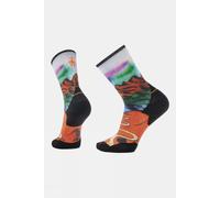L Smartwool Trail Run Targeted Cushion Singletrack Print Crew Socks Orange Size