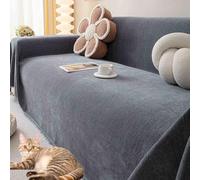 L Sofa Cover Blanket, Washable Couch Slipcover for Big Sofas, 1/2/3/4 Seater, Corner Sofa Protector, Grey (180x300cm) - Ele & Fur Protector