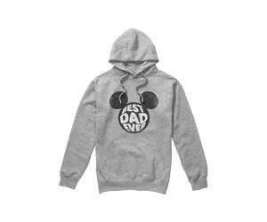 (L, Sport Heather) Disney Mens Best Dad Ever Mickey Mouse Hoodie