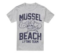 (L, Sport Heather) SpongeBob SquarePants Mens Mussel Beach T-Shirt