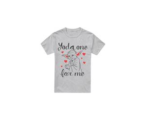 (L, Sport Heather) Star Wars Mens Yoda One For Me Valentine's Day T-Shirt