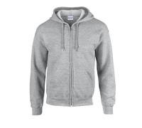 (L, Sports Grey) Gildan Mens Heavy Blend Full Zip Hoodie