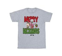 (L, Sports Grey) Rick And Morty Mens Merry Rickmas T-Shirt
