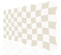 L-SPOUTTO Beige Checkered Mouse Pad,Scalloped Desk Mat XXL Large Geometric Gaming Mousepad,35.4x15.7in Non-Slip Rubber Base Keyboard Pad Waterproof Desktop Mat for Laptop Computer Game Home Office