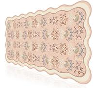 L-SPOUTTO Pink Mouse Pad,Cute Desk Mat XXL Large Wave Design Gaming Mousepad,35.4x15.7in Non-Slip Rubber Base Keyboard Pad Waterproof Desktop Mat for Laptop Computer Work Game Home Office-Boho Floral