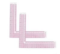 L Square Ruler 20cm Plastic Set for Sewing Quilting - Clear Acrylic Tailor Tool with Metric Marks - Dressmaking Pattern Guide 2 Pack