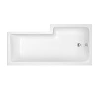 Balterley L Square Shower Bath Left Hand, 1600 x 850 x 700 x 585mm in White Balterley White