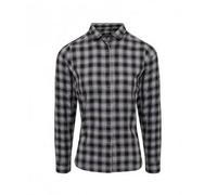 (L, Steel/Black) Premier Womens/Ladies Mulligan Check Long Sleeve Shirt