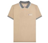 (L, Stone/Iron) Lambretta Mens Contrast Tipped Polo Shirt