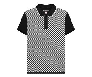 (L, Stone) Lambretta Mens AW25 Checked Polo Shirt