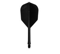 L-style BarFlight 2BA Dart Flight with Integrated Shaft - L3 Shape - 26mm (260) - Black - 1 Set (3 Flights)