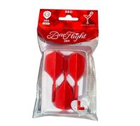 L-style BarFlight One-Piece Dart Flight and Shaft - L3 Shape - 26mm (260) - Red - 2 Sets (6 Flights/Shafts)