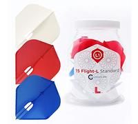 L-Style L1 PRO Standard Shape Dart Flights Red, White and Blue - Jar of 15 Flights
