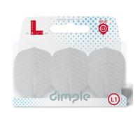 L-style L1 Standard Dart Flights - EZ DIMPLE - White - 1 Set (3 Flights)