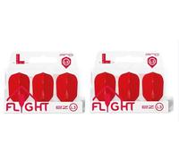L-style L3 Shape Dart Flights - EZ - Red - 2 Sets (6 Flights)