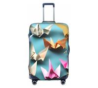 L Suitcase Cover Protector â€“ Origami Paper Crane Print Luggage Case for Women & Girls, Travel Accessories, Aesthetic Tags