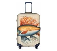 L Suitcase Cover Protector â€“ Safflower Flying Fish Print Luggage Case for Women & Girls, Travel Accessories, Aesthetic Tags