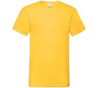 Fruit of the Loom Men's Valueweight V Neck T-Shirt in Yellow | Size: Large Fruit Of The Loom Yellow L