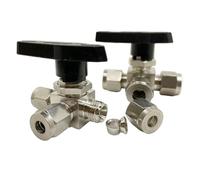 L T Port 1/8" 1/4" 3/8" 1/2" 3 6 8 10 12 Mm Compression Union 304 316L Stainless Steel Horizontal Tee Ball Valve Panel Install(10mm,SUS316L_L PORT)