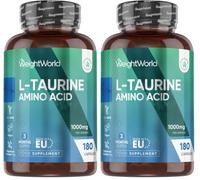L-Taurine 1000mg - 180 Capsules - 3 Months Supply - 2 per Day (Pack of 2)