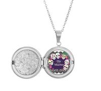 l The Day Of The Dead Illustration Locket Necklace Hold Picture Jewelry Birthday Gift