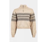 L The Mountain Studio Womens K-2 Ski Half Zip Knitted Sweater Beige Size
